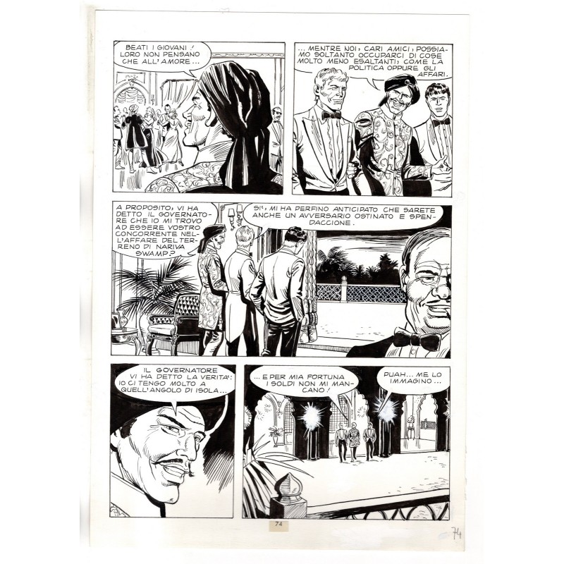 Mister No - Gli Spietati - p.74 - F.lli Di Vitto - Tavola Originale  - 1987