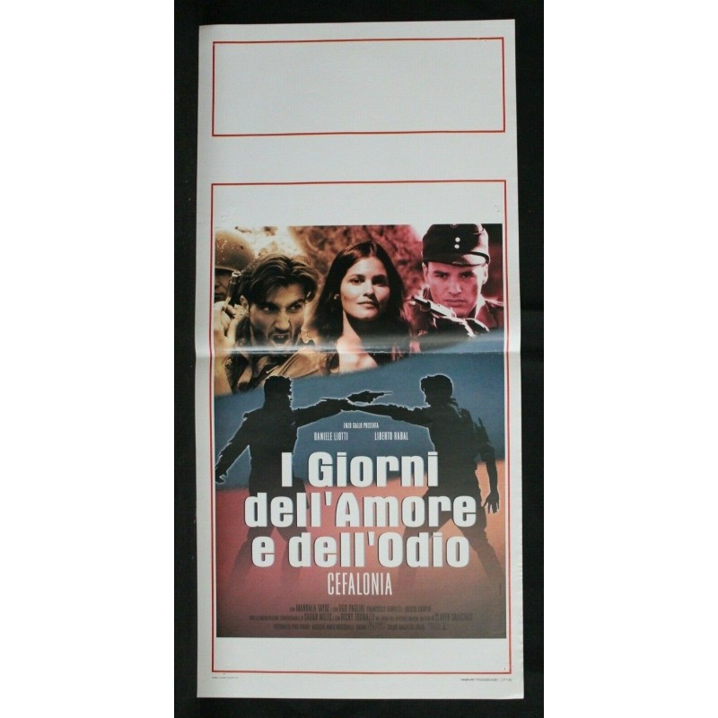 I GIORNI DELL'AMORE E DELL'ODIO - Salizzato - Liotti - LOCANDINA ORIGINALE 2001