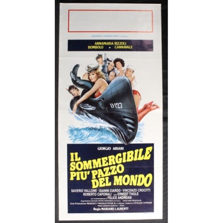 IL SOMMERGIBILE PIU' PAZZO DEL MONDO - Laurenti - Rizzoli - LOCANDINA ORIG 1982
