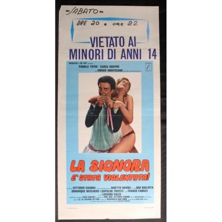 LA SIGNORA E' STATA VIOLENTATA! - Sindoni - Giuffré, Tiffin -LOCANDINA ORIG 1973
