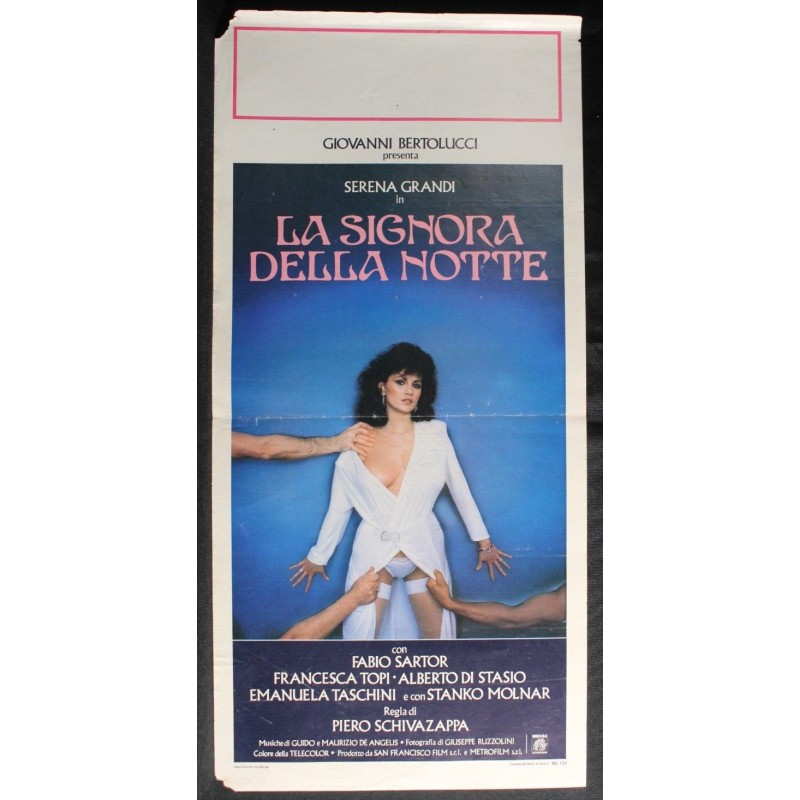 LA SIGNORA DELLA NOTTE - Schivazappa - Sartor, Grandi - LOCANDINA ORIGINALE 1986