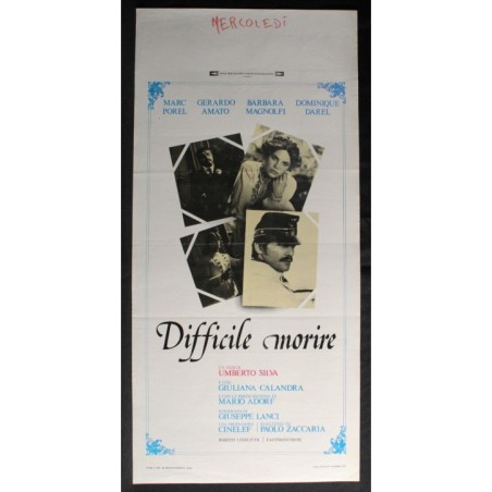 DIFFICILE MORIRE - Silva - Adorf, Calandra - LOCANDINA ORIGINALE 1977