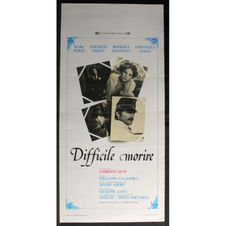 DIFFICILE MORIRE - Silva - Adorf, Calandra - LOCANDINA ORIGINALE 1977