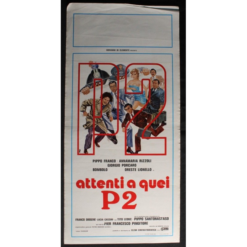 ATTENTI A QUEI P2 - Pingitore - Rizzoli, Franco - LOCANDINA ORIGINALE 1982