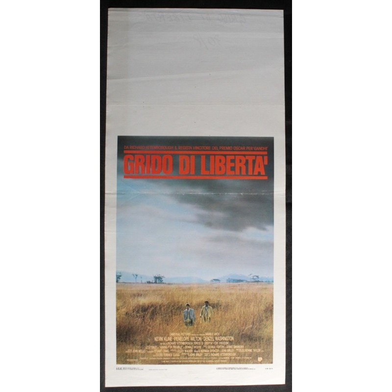 GRIDO DI LIBERTA - Attenborough - Kline, Washington - LOCANDINA ORIGINALE 1987