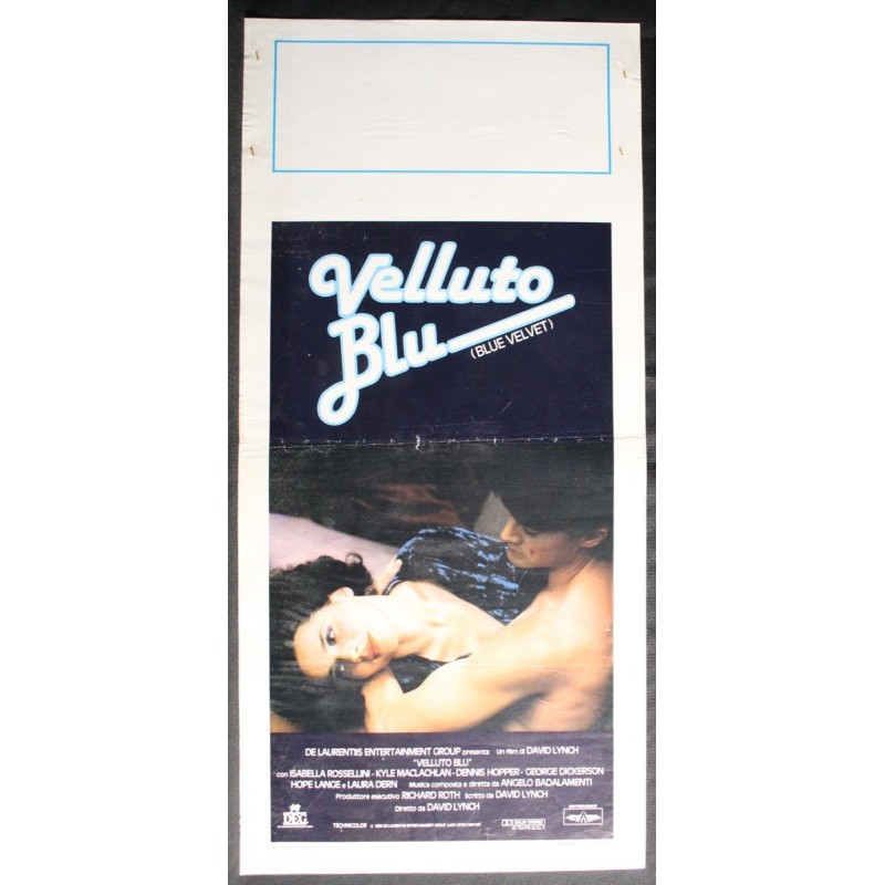 VELLUTO BLU - Lynch - MacLachlan, Rossellini - LOCANDINA ORIGINALE 1986