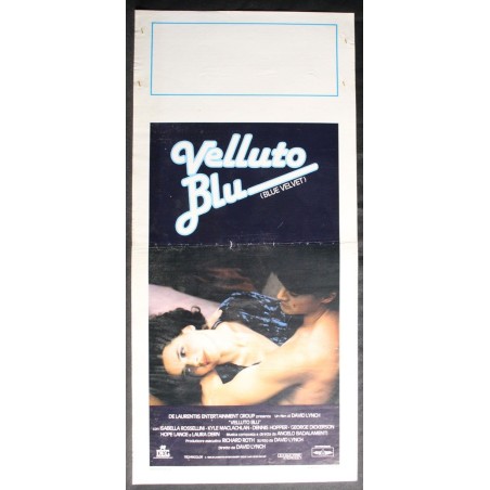 VELLUTO BLU - Lynch - MacLachlan, Rossellini - LOCANDINA ORIGINALE 1986