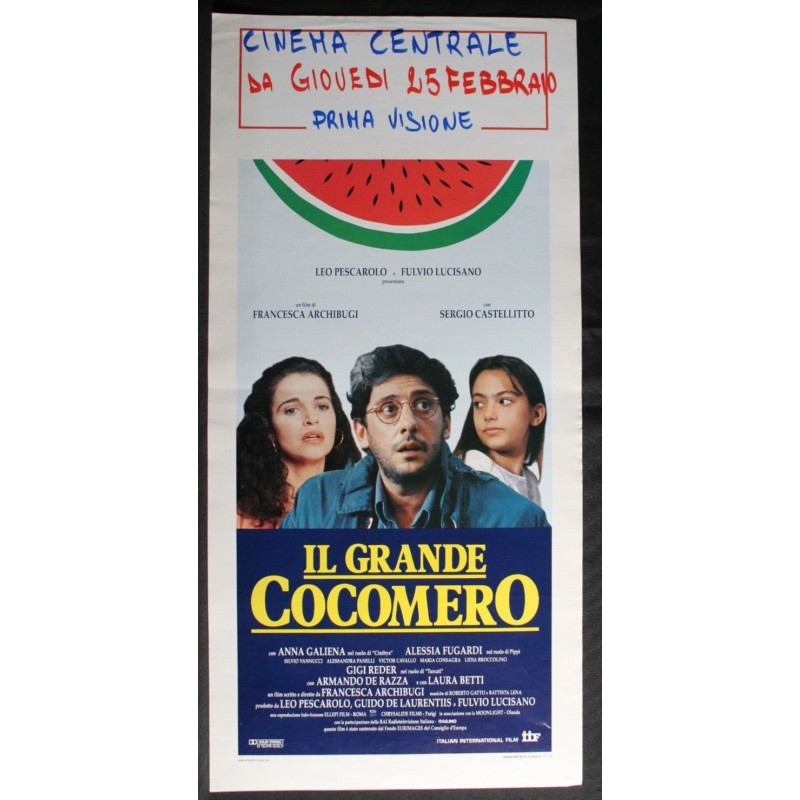 IL GRANDE COCOMERO - Archibu - Castellitto, Fugardi - LOCANDINA ORIGINALE 1993
