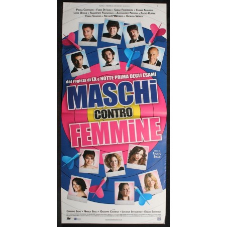 MASCHI CONTRO FEMMINE - Brizzi - Cortellesi, De Luigi - LOCANDINA ORIGINALE 2010