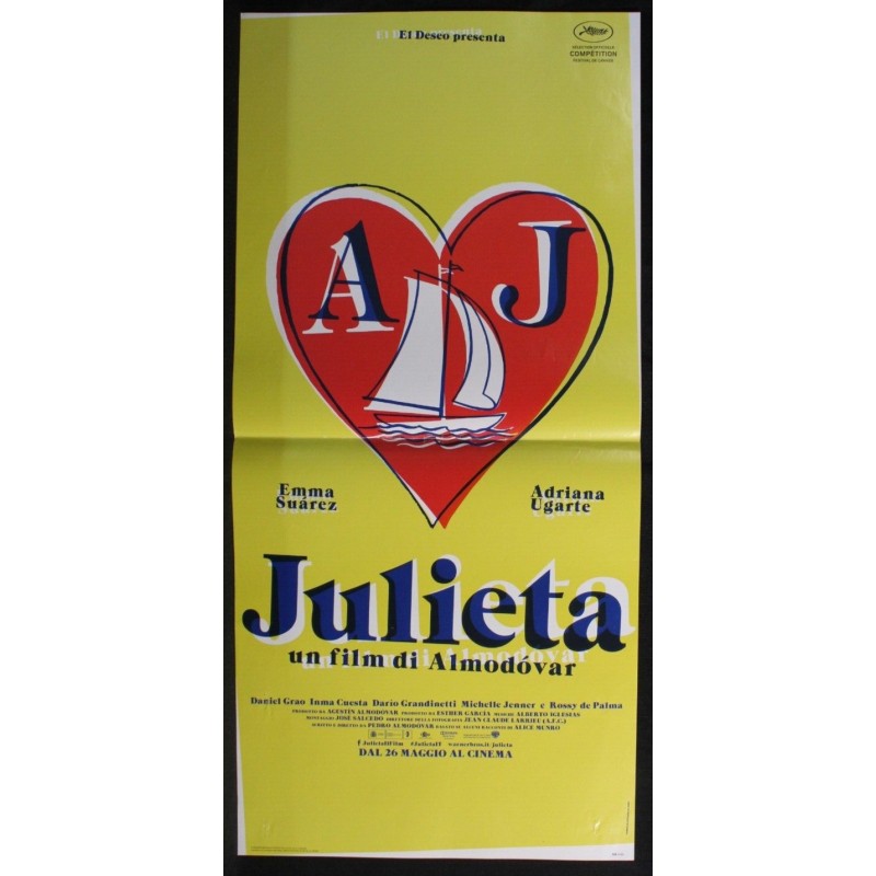 JULIETA - Almodóvar - Ugarte, Suárez - LOCANDINA ORIGINALE 2016