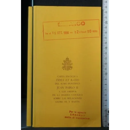 CARTA ENCICLICA FIDES ET RATIO DEL SUMO PONTIFICE JUAN PABLO II