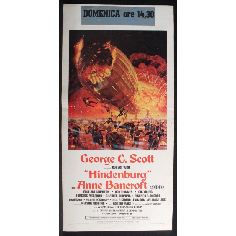 HINDENBURG - Wise - Scott, Bancroft - LOCANDINA ORIGINALE 1975