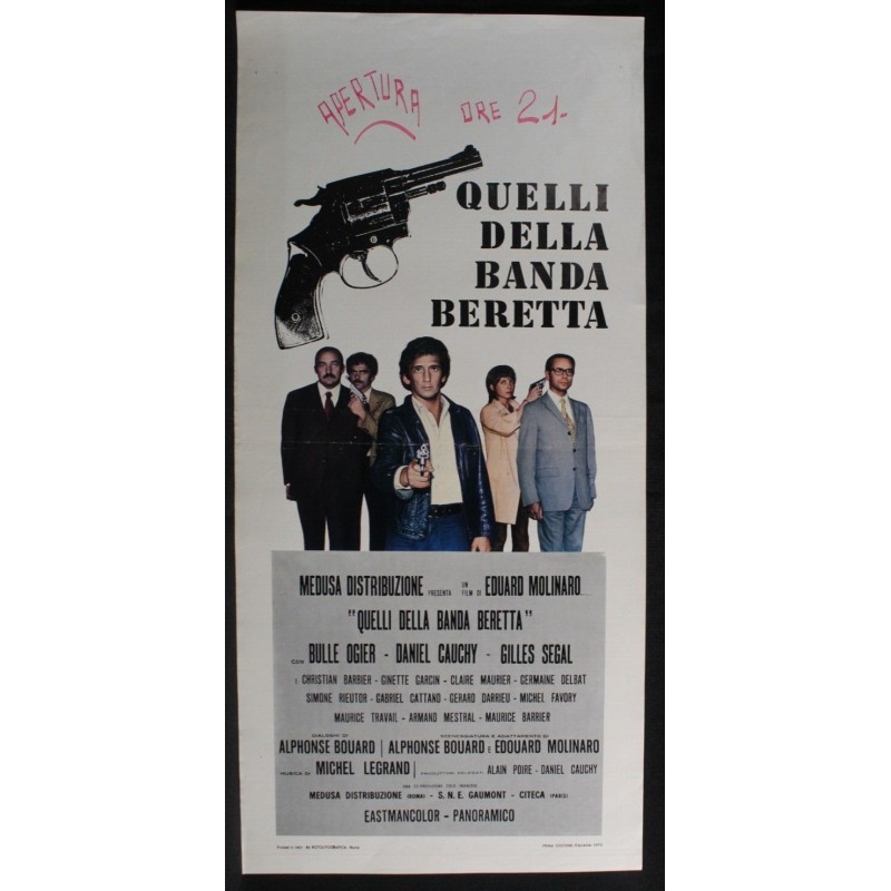 QUELLI DELLA BANDA BERETTA - Molinaro - Ogier, Cauchy - LOCANDINA ORIGINALE 1973