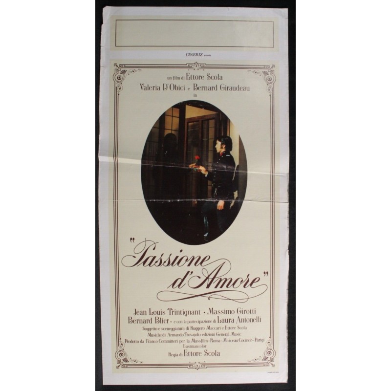 PASSIONE D'AMORE - Scola - Giraudeau, D'Obici - LOCANDINA ORIGINALE 1981