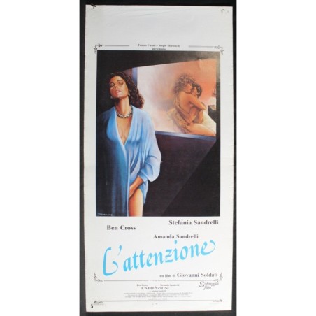 L'ATTENZIONE - Soldati - Cross, Sandrelli - LOCANDINA ORIGINALE 1985