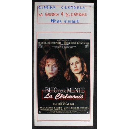 IL BUIO NELLA MENTE - Chabrol - Huppert, Bonnaire - LOCANDINA ORIGINALE 1995