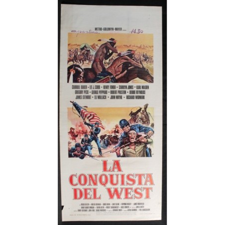 LA CONQUISTA DEL WEST - Ford - Cobb, Baker - LOCANDINA ORIGINALE 1962