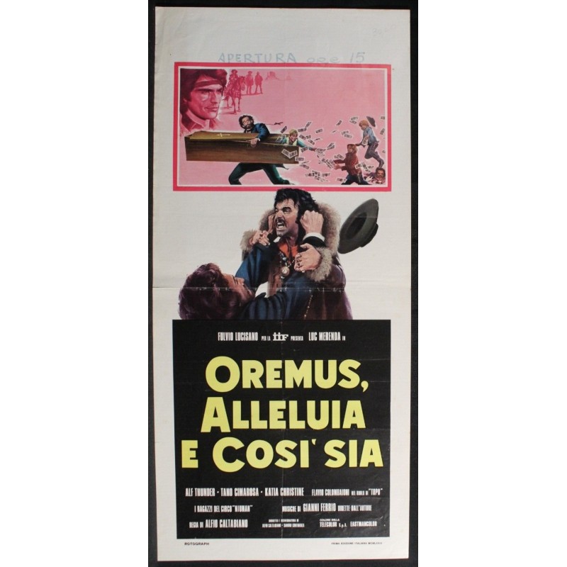 OREMUS ALLELUIA E COSI SIA - Caltabiano - Thunder, Merenda - LOCANDINA ORIG 1973