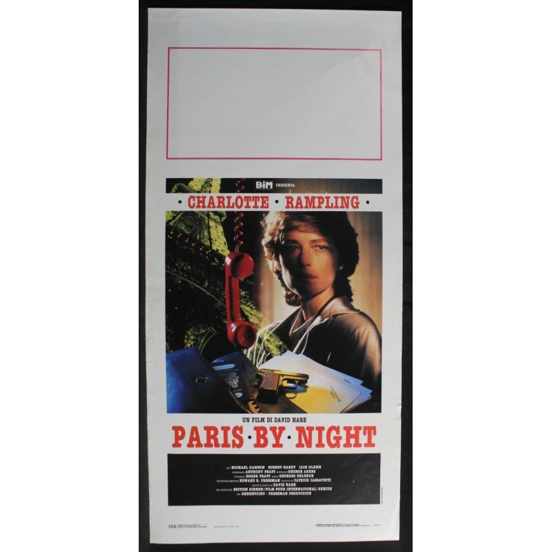 PARIS BY NIGHT - Hare - Gambon, Rampling - LOCANDINA ORIGINALE 1988