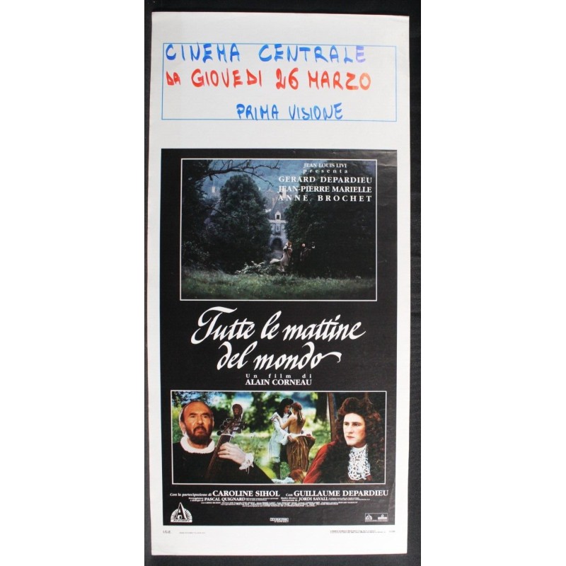 TUTTE LE MATTINE DEL MONDO - Corneau - Depardieu, Marielle - LOCANDINA ORIG 1991