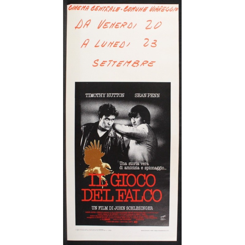 IL GIOCO DEL FALCO - Schlesinger - Penn, Hutton - LOCANDINA ORIGINALE 1985