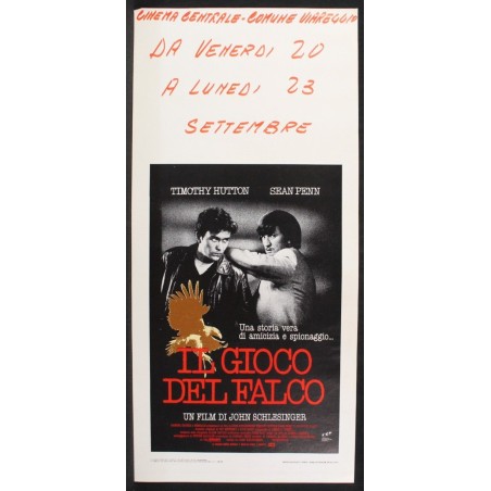 IL GIOCO DEL FALCO - Schlesinger - Penn, Hutton - LOCANDINA ORIGINALE 1985