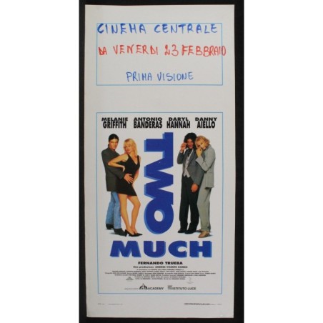 TWO MUCH - Trueba - Griffith, Banderas - LOCANDINA ORIGINALE 1996