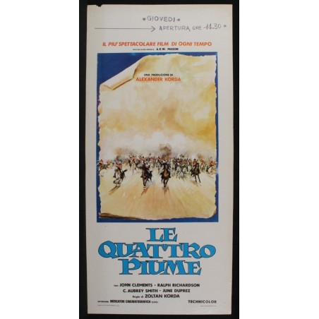 LE QUATTRO PIUME - Korda - Duprez, Clements - LOCANDINA ORIGINALE 1939