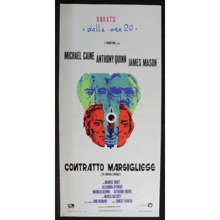 CONTRATTO MARSIGLIESE - Parrish - Quinn, Caine - LOCANDINA ORIGINALE 1974