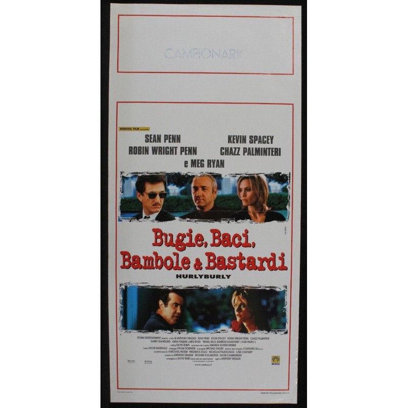 BUGIE BACI BAMBOLE E BASTARDI - Drazan - Spacey, Penn - LOCANDINA ORIGINALE 1998
