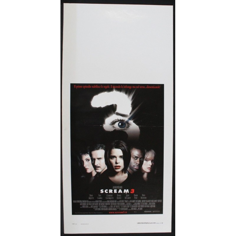 SCREAM 3 - Craven - Arquette, Campbell - LOCANDINA ORIGINALE 2000