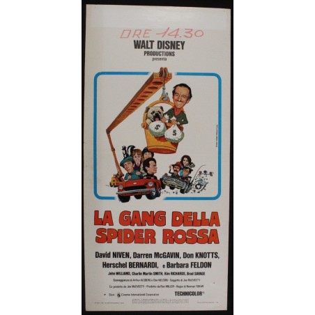 LA GANG DELLA SPIDER ROSSA - Tokar - Niven, McGavin - LOCANDINA ORIGINALE 1976