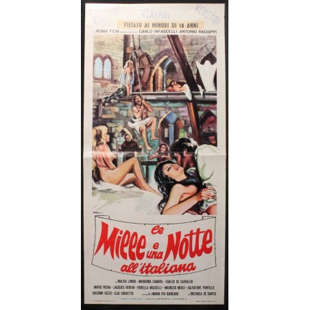 LE MILLE E UNA NOTTE ALL'ITALIANA - Racioppi -Puntillo,Rizzo-LOCANDINA ORIG 1973