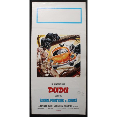DUDU CONTRO LEONI PANTERE E ZEBÙ-Zehetgruber-Duwner,Orginski-LOCANDINA ORIG 1973