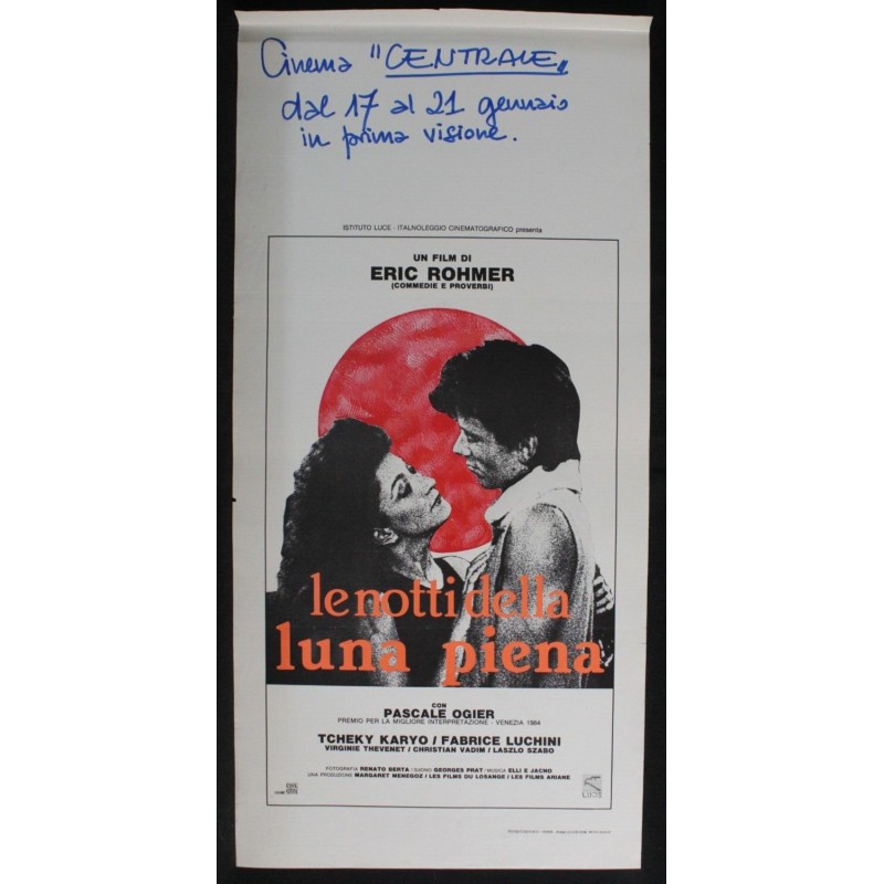 LE NOTTI DELLA LUNA PIENA - Rohmer - Karyo, Ogier - LOCANDINA ORIGINALE 1984