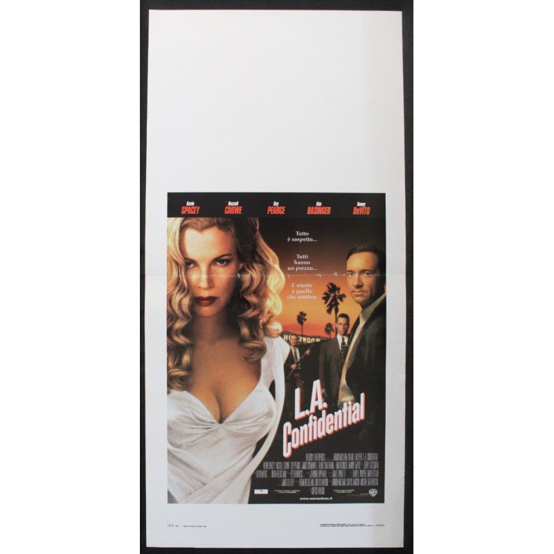LA CONFIDENTIAL - Hanson - Crowe, Spacey - LOCANDINA ORIGINALE 1997