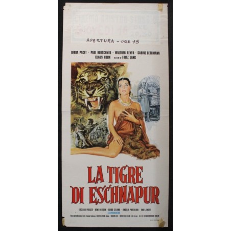 LA TIGRE DI ESCHNAPUR - Lang - Hubschmid, Paget - LOCANDINA ORIGINALE 1959