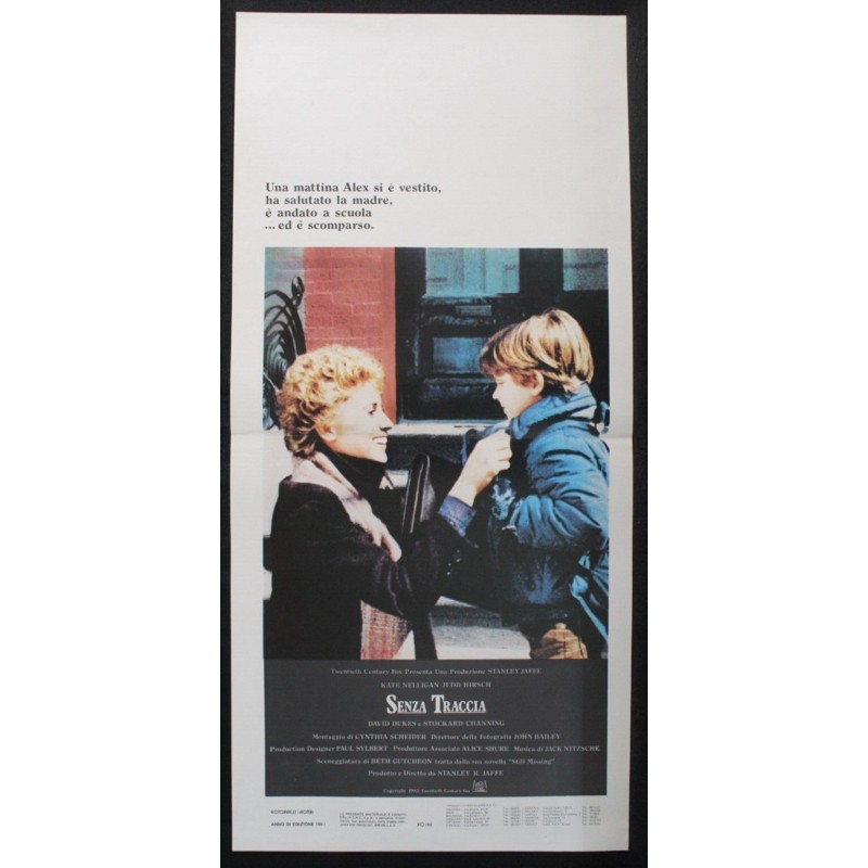 SENZA TRACCIA - Jaffe - Corkill, Brookes - LOCANDINA ORIGINALE 1982