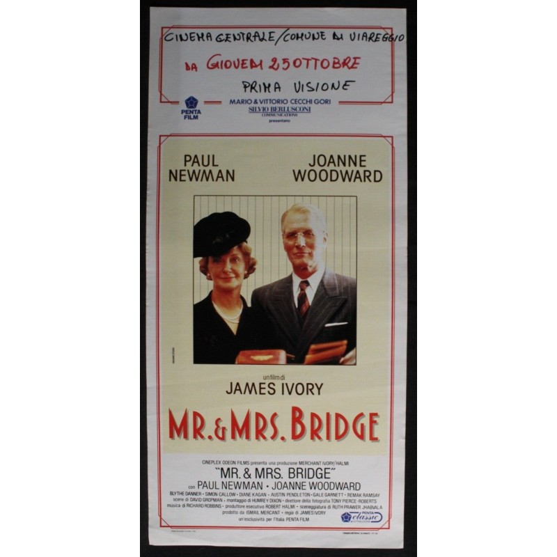 MR & MRS BRIDGE - Ivory - Woodward, Newman - LOCANDINA ORIGINALE 1990