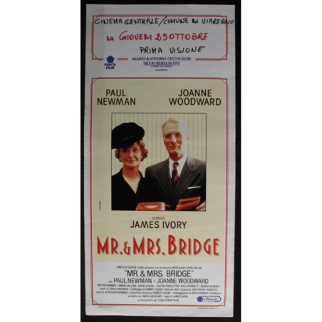 MR & MRS BRIDGE - Ivory - Woodward, Newman - LOCANDINA ORIGINALE 1990