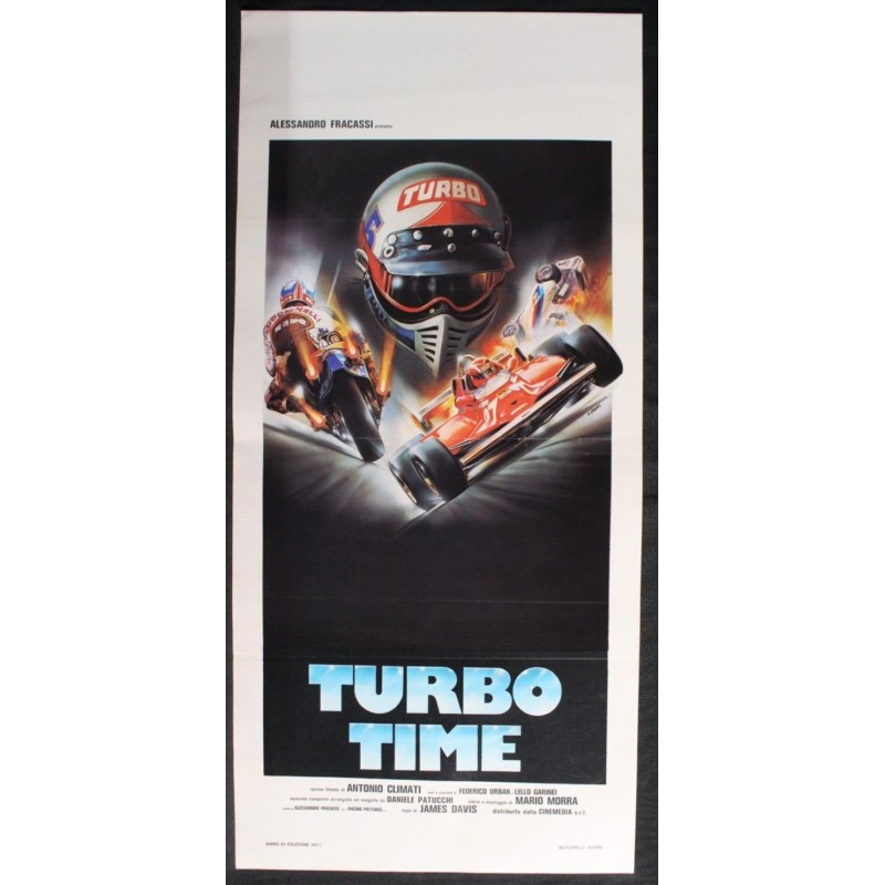 TURBO TIME - Davis - Lauda, Garinei - LOCANDINA ORIGINALE 1983