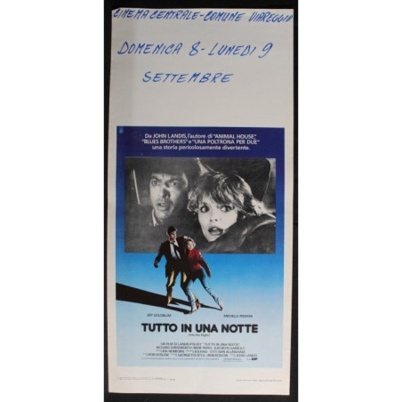 TUTTO IN UNA NOTTE - Landis - Pfeiffer, Goldblum - LOCANDINA ORIGINALE 1985