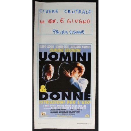 UOMINI & DONNE ISTRUZIONI PER L'USO - Lelouch -Tapie,Luchini-LOCANDINA ORIG 1996