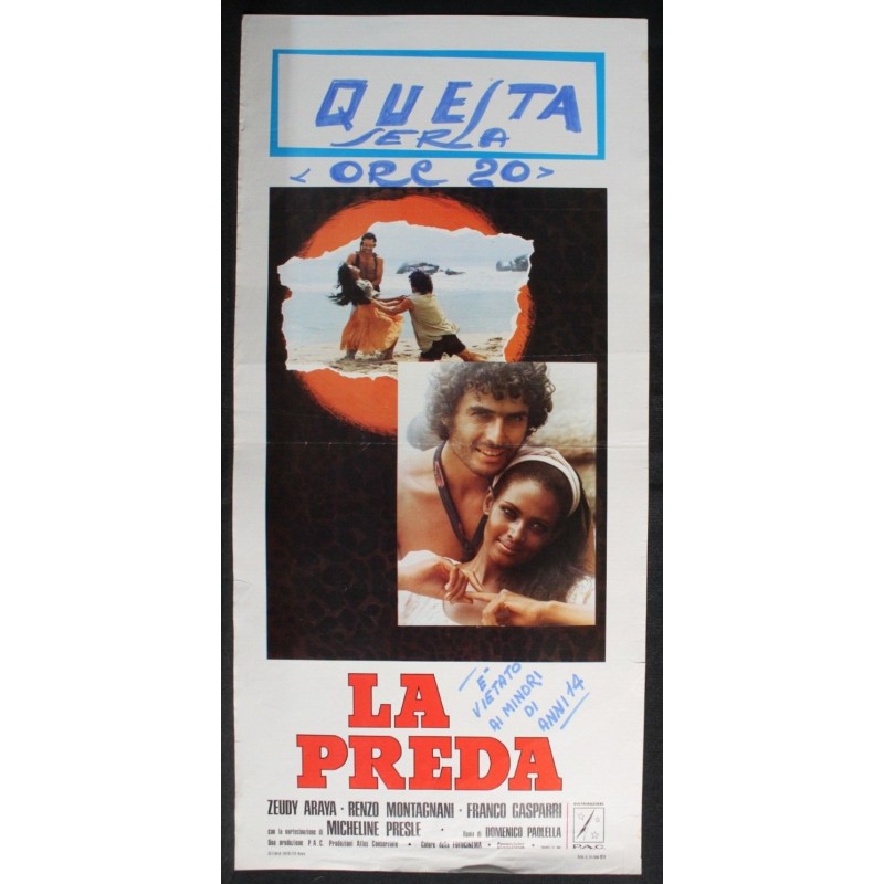 LA PREDA - Paolella - Montagnani, Araya - LOCANDINA ORIGINALE 1974