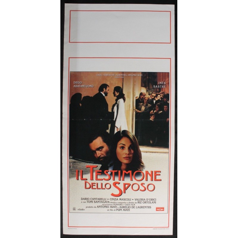 IL TESTIMONE DELLO SPOSO - Avati - Sastre, Abatantuono -LOCANDINA ORIGINALE 1997