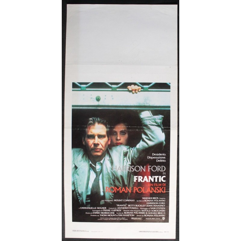 FRANTIC - Polański - Seigner, Ford - LOCANDINA ORIGINALE 1988