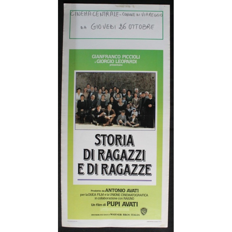 STORIA DI RAGAZZI E DI RAGAZZE - Avati - Andreasi, Rovere - LOCANDINA ORIG 1989