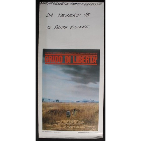 GRIDO DI LIBERTA - Attenborough - Washington, Kline - LOCANDINA ORIGINALE 1987