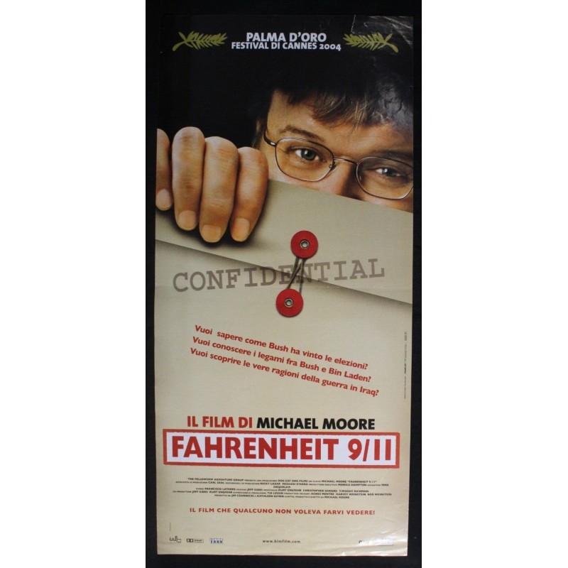 FAHRENHEIT 9/11 - Moore - W. Bush, Rice - LOCANDINA ORIGINALE 2004