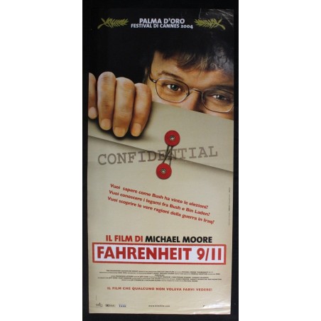 FAHRENHEIT 9/11 - Moore - W. Bush, Rice - LOCANDINA ORIGINALE 2004
